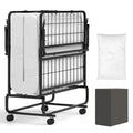 Twin Folding Bed with 5 Inch Mattress and Metal Frame W490