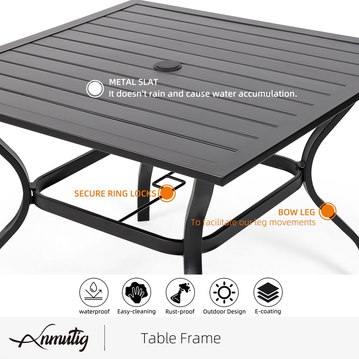 5 Piece Outdoor Dining Set with Grey Stackable Chairs and Square Table Q46472