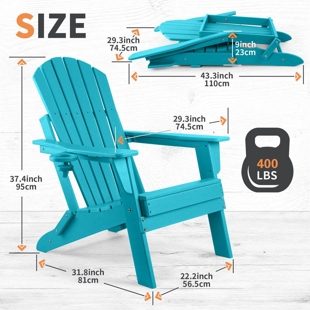 Oversized Folding Adirondack Chair Set of 2 C753017
