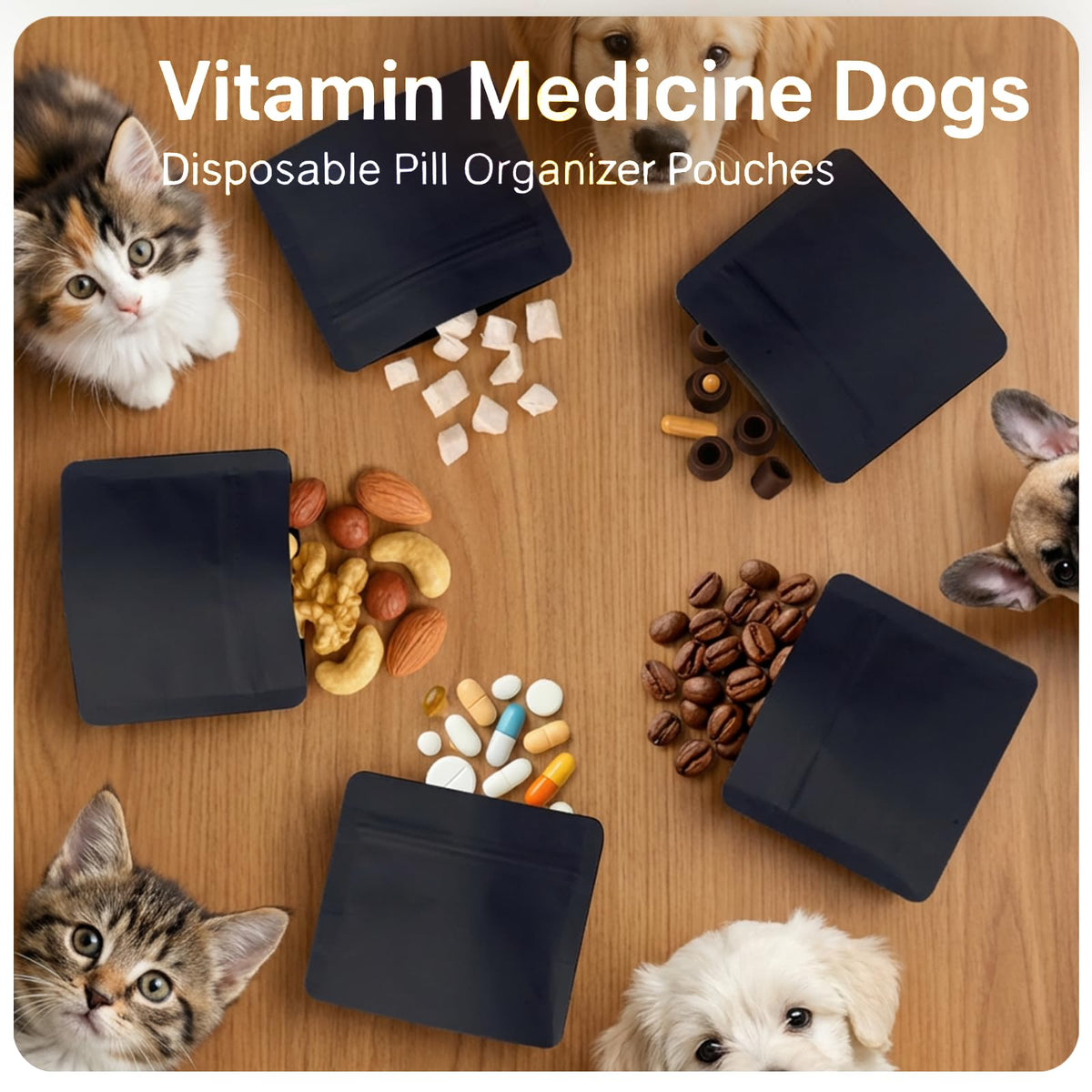 200pcs Zippered Waterproof Pet Pill Pouches O4400