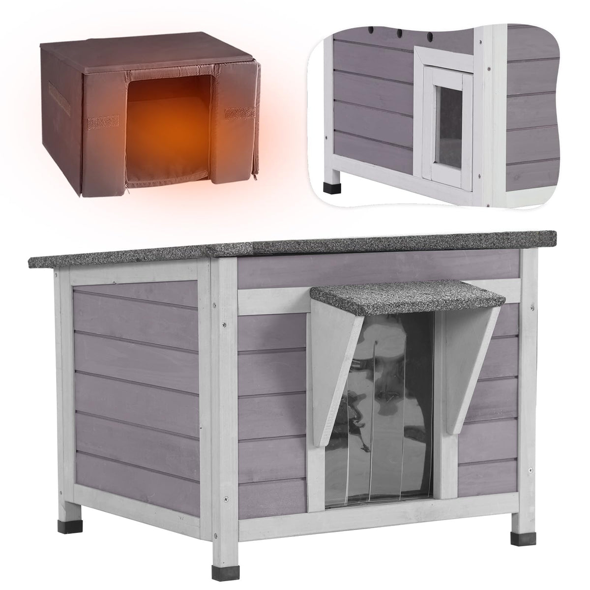 Outdoor Cat House with Insulated Liner E20330
