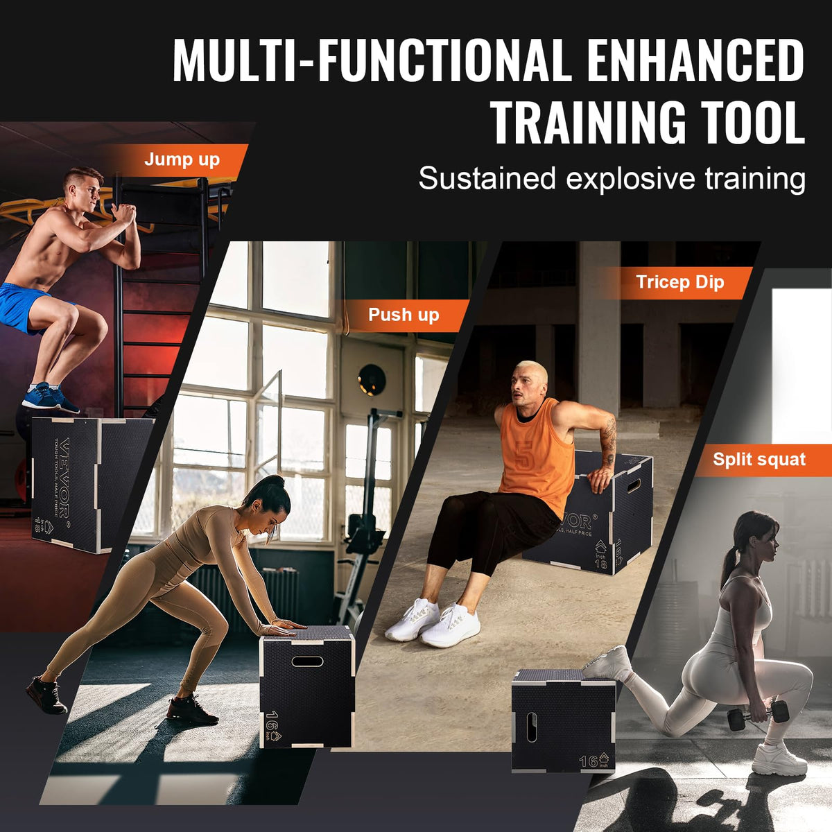 3 in 1 Wood Plyometric Jump Box T641