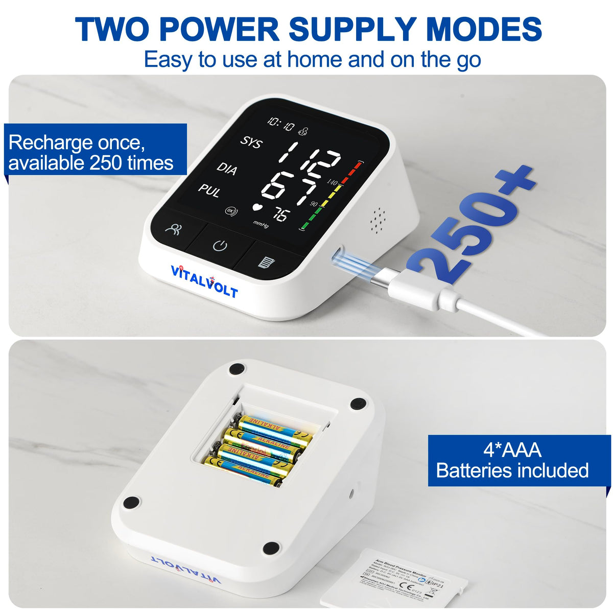 Automatic Arm Blood Pressure Monitor with Adjustable Cuff Z642