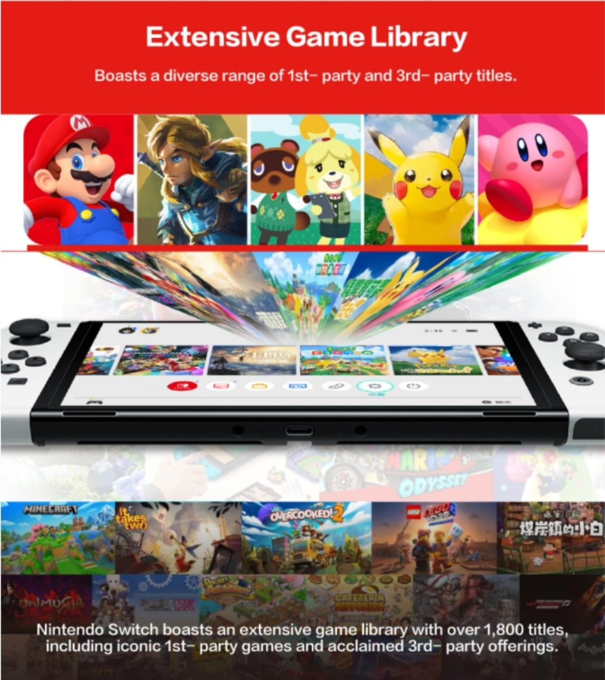 Nintendo Switch OLED Model with White Joy-Con W391291
