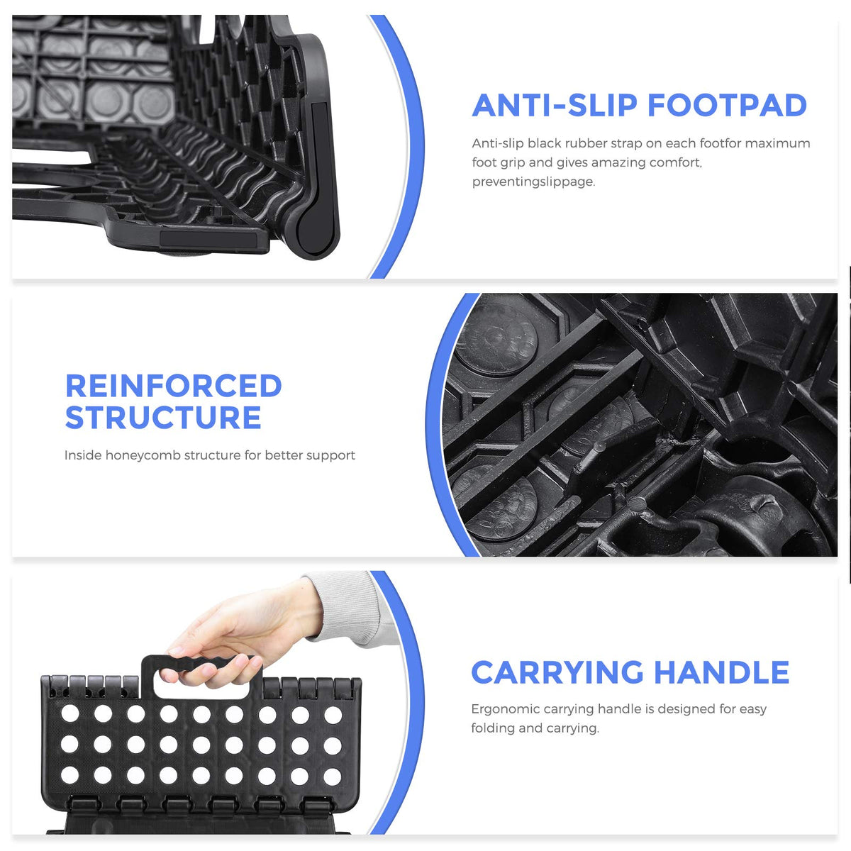 Black 1 Pack Folding Plastic Step Stool K4407