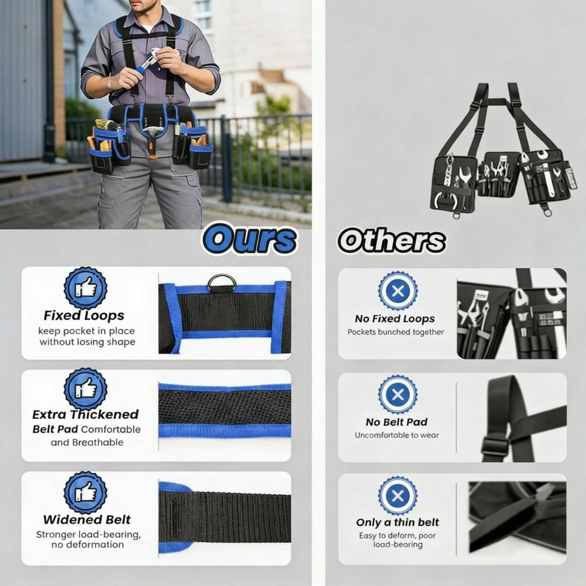 Heavy Duty Magnetic Tool Belt with Suspenders F79148
