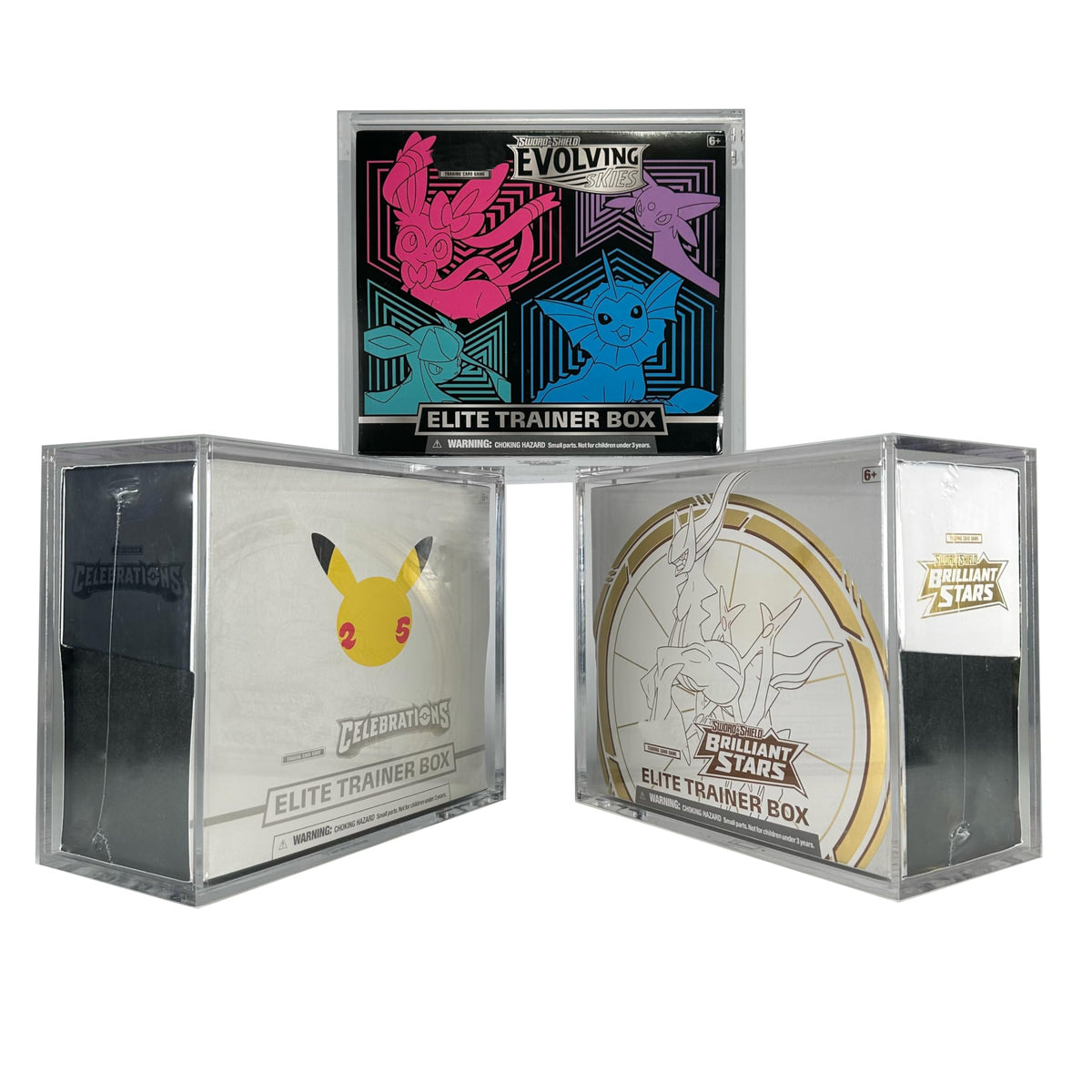 3 Pack Clear Acrylic ETB Display Case C196