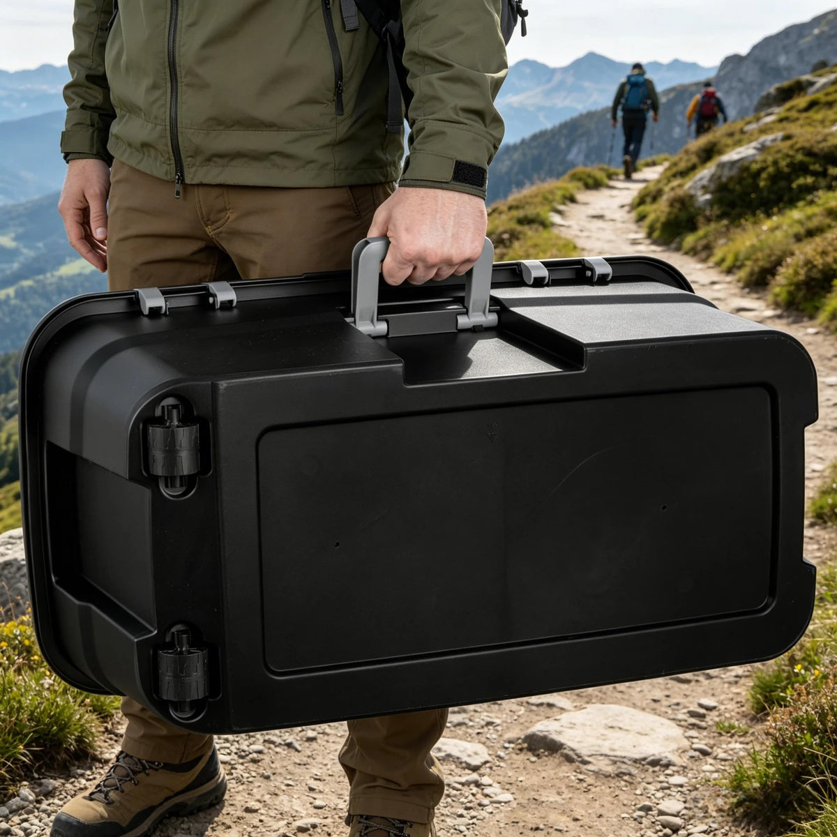 22 Gallon Black Wheeled Plastic Storage Trunk P403798