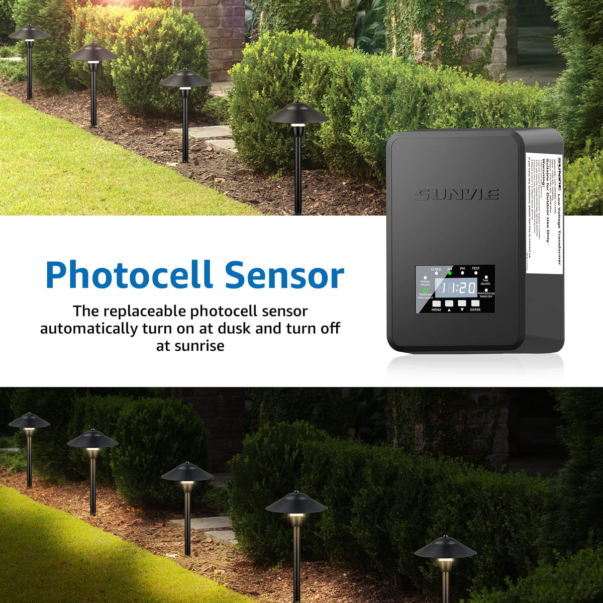 200W Landscape Lighting Transformer with Timer and Photocell Sensor Q41674