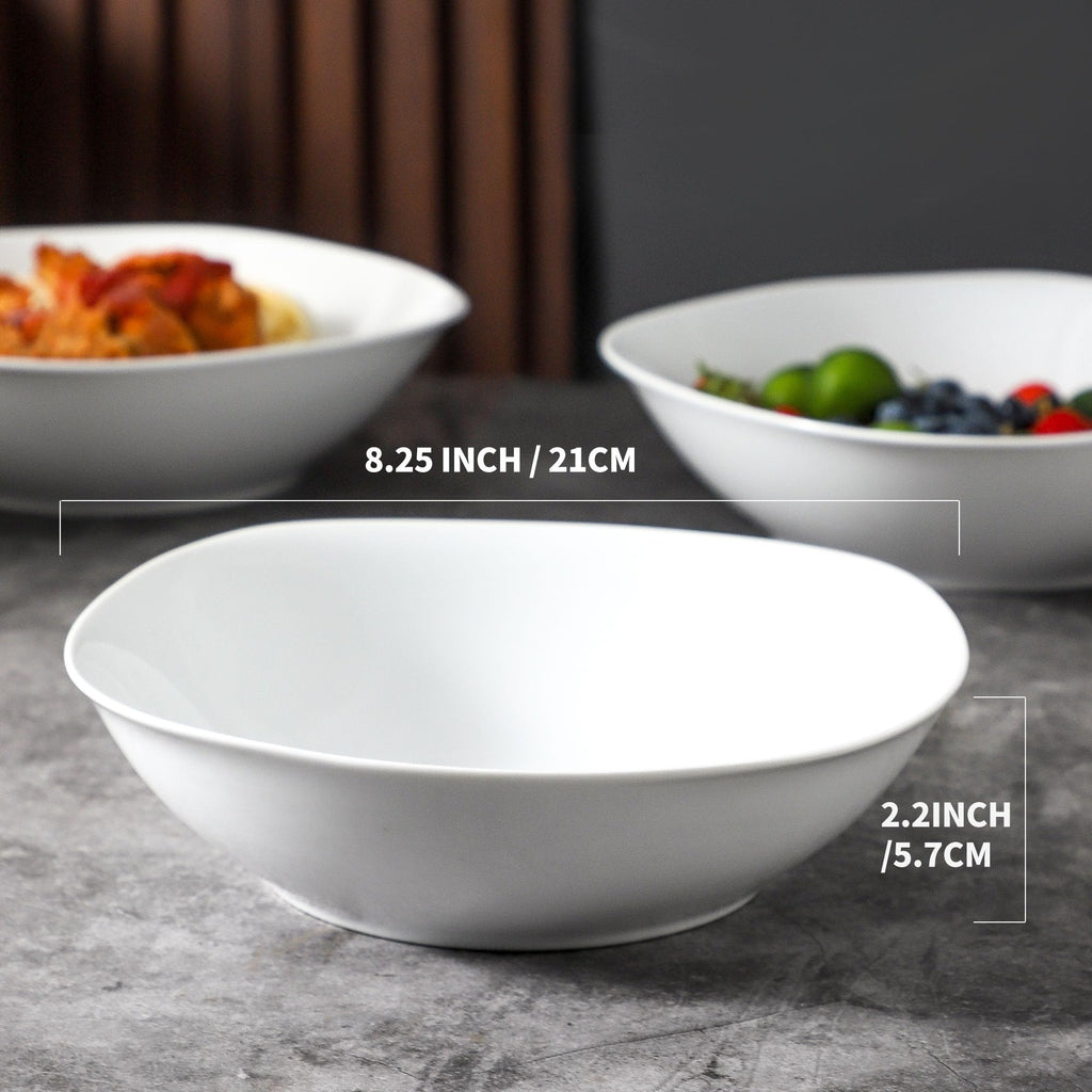 4 Pc 35 oz Porcelain Pasta Bowls T814