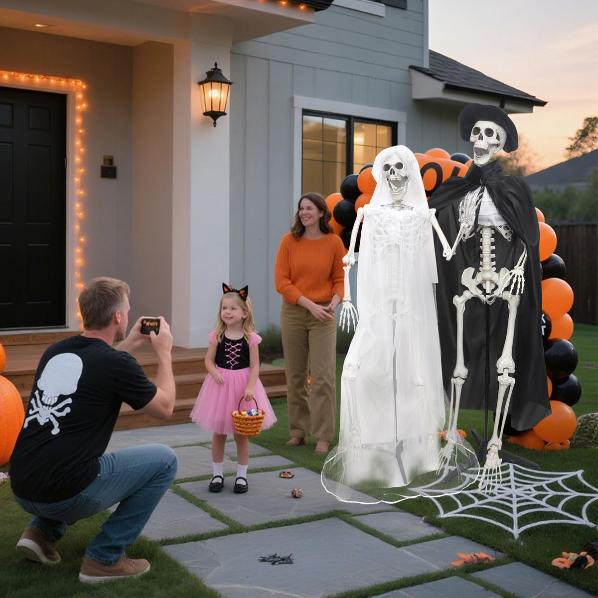 5.4Ft Life Size Skeletons with Stand E681403