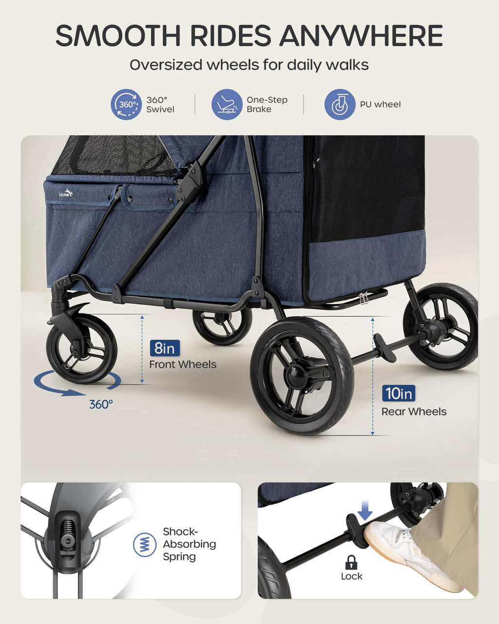 Large Dog Stroller up to 170 lbs Z598