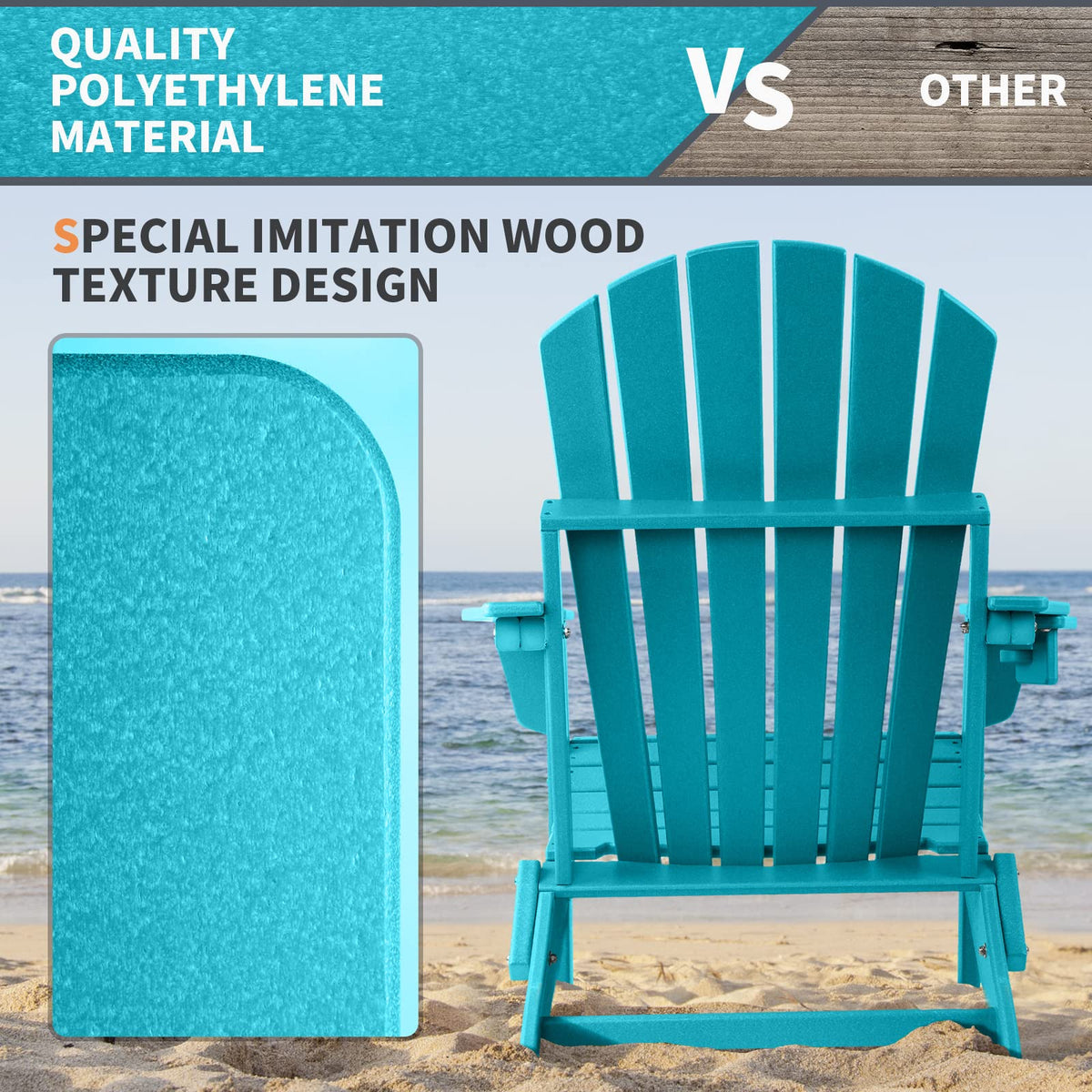 Oversized Folding Adirondack Chair Set of 2 C753017