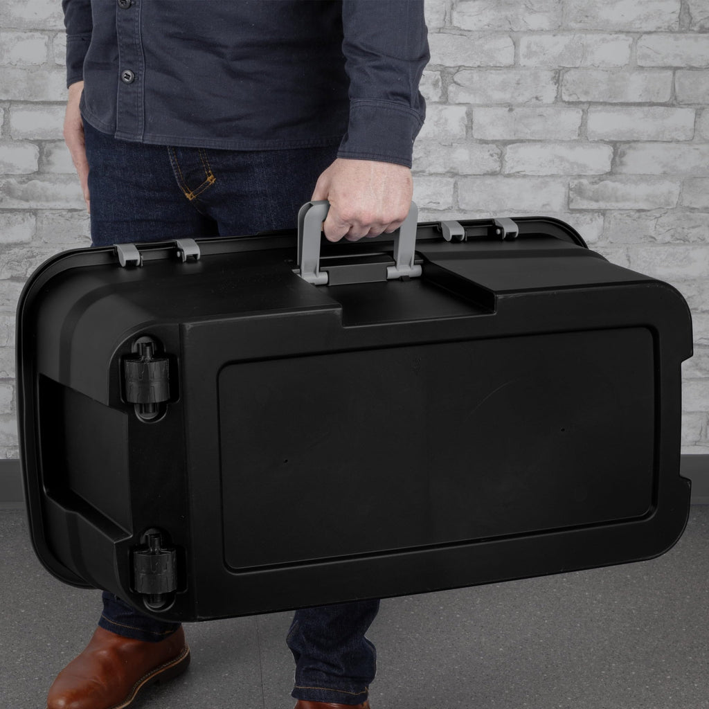 Black 22 Gal Wheeled Plastic Storage Trunk 2 Pack I5045