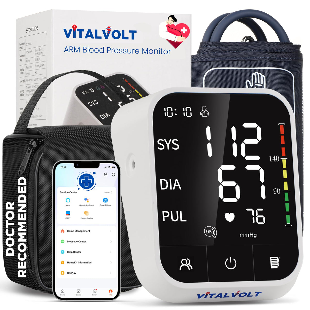 Automatic Arm Blood Pressure Monitor with Adjustable Cuff Z642