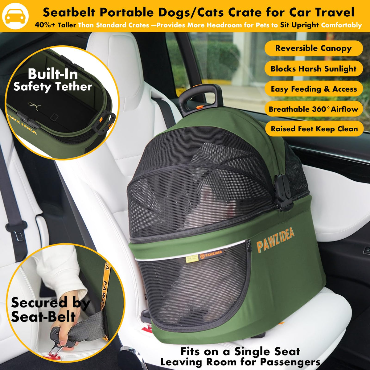 Foldable Pet Stroller with Detachable Carrier G18392