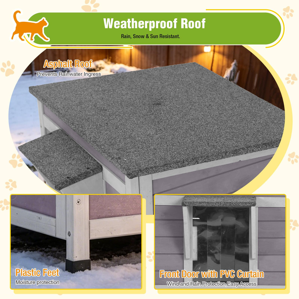 Outdoor Cat House with Insulated Liner E20330