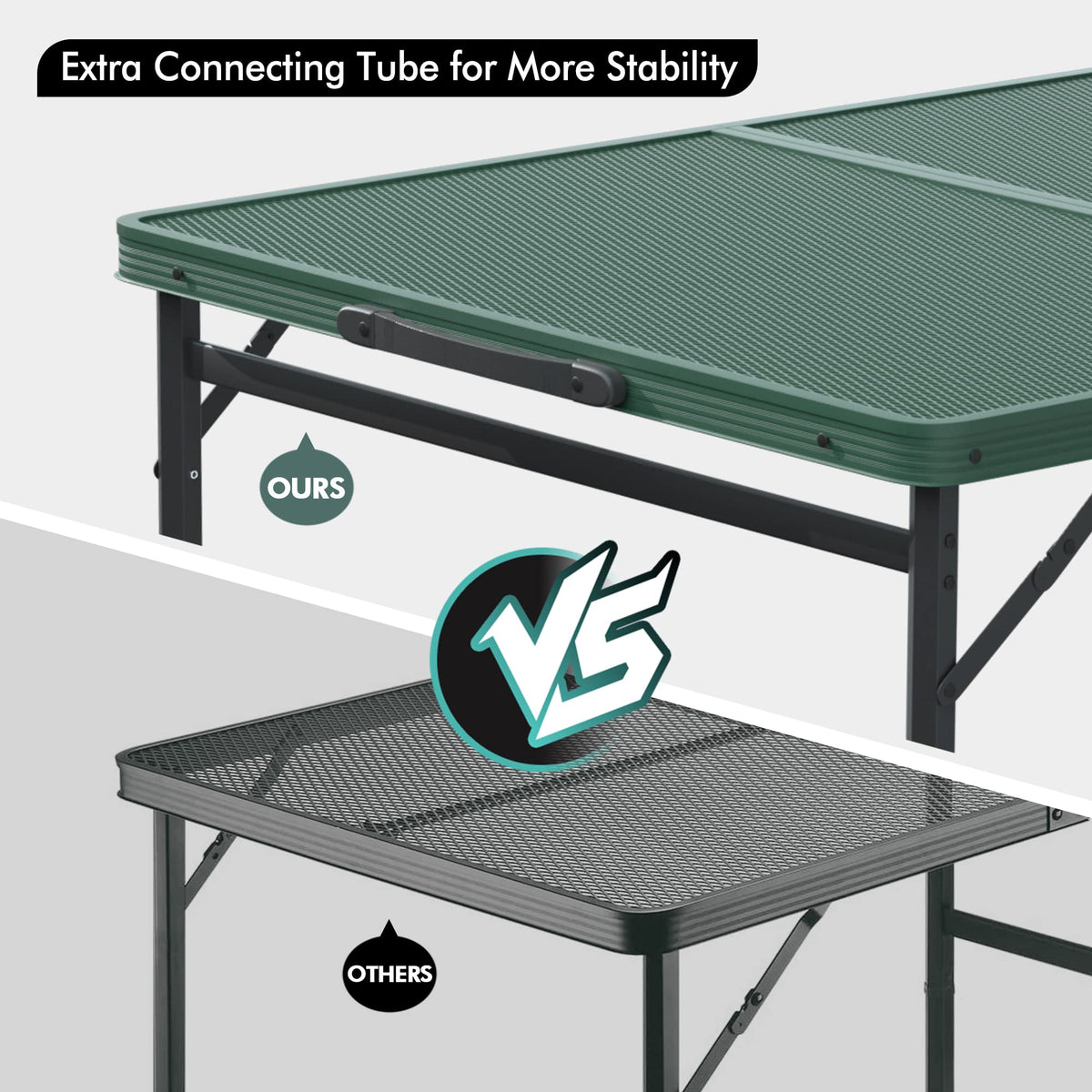 3ft Folding Aluminum Camping Table with Adjustable Legs Y451823