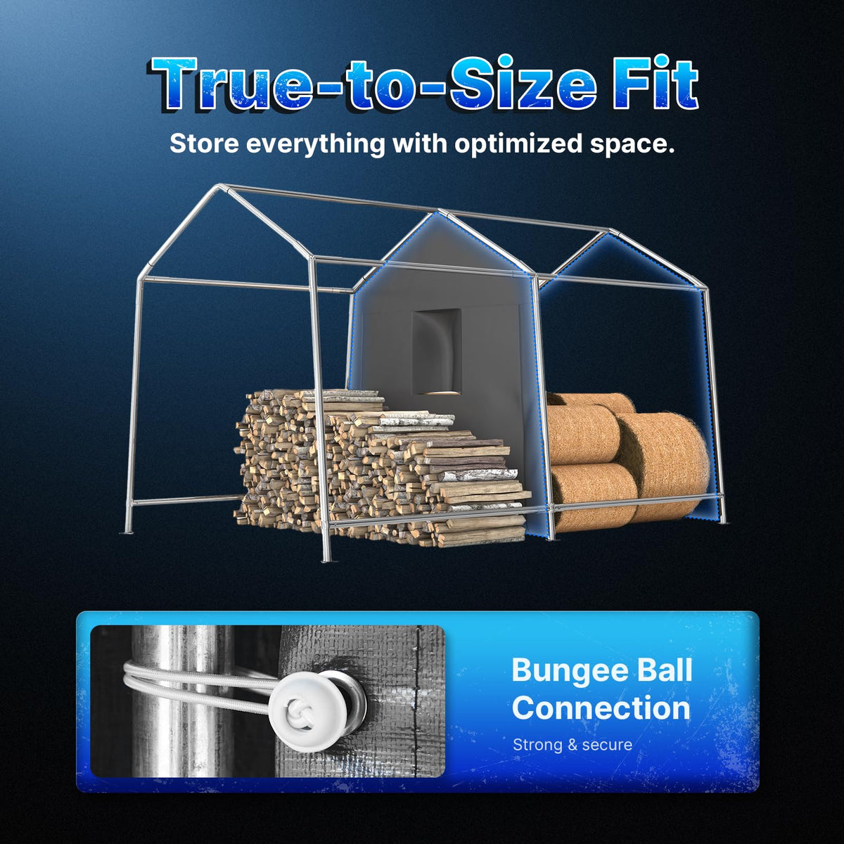 8x14 ft Steel Portable Garage Shelter with 2 Roll up Doors U679
