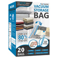 Vacuum Storage Bags with Hand Pump, 20 Combo N95670