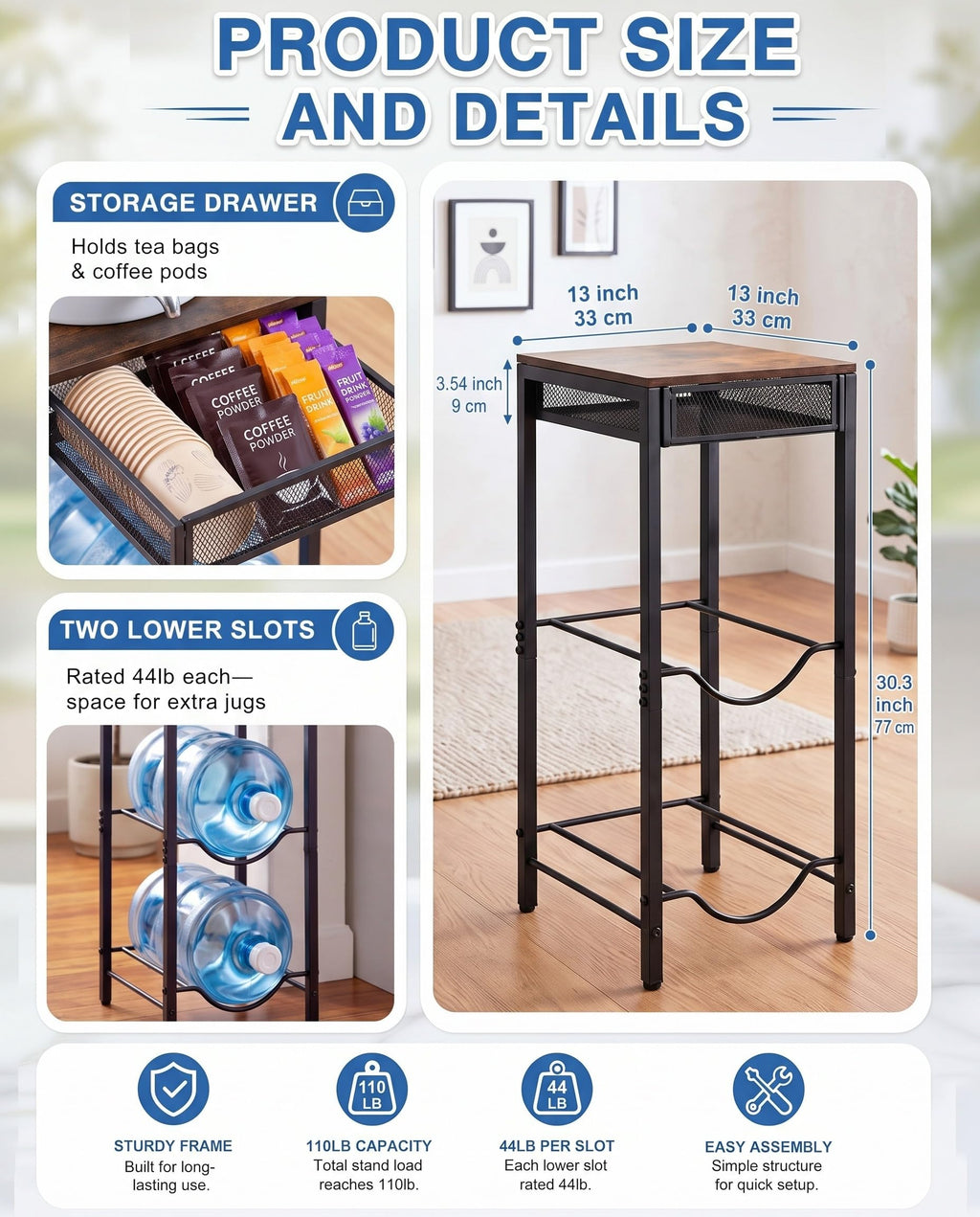 3-Tier 5 Gallon Ceramic Water Jug Holder O9727