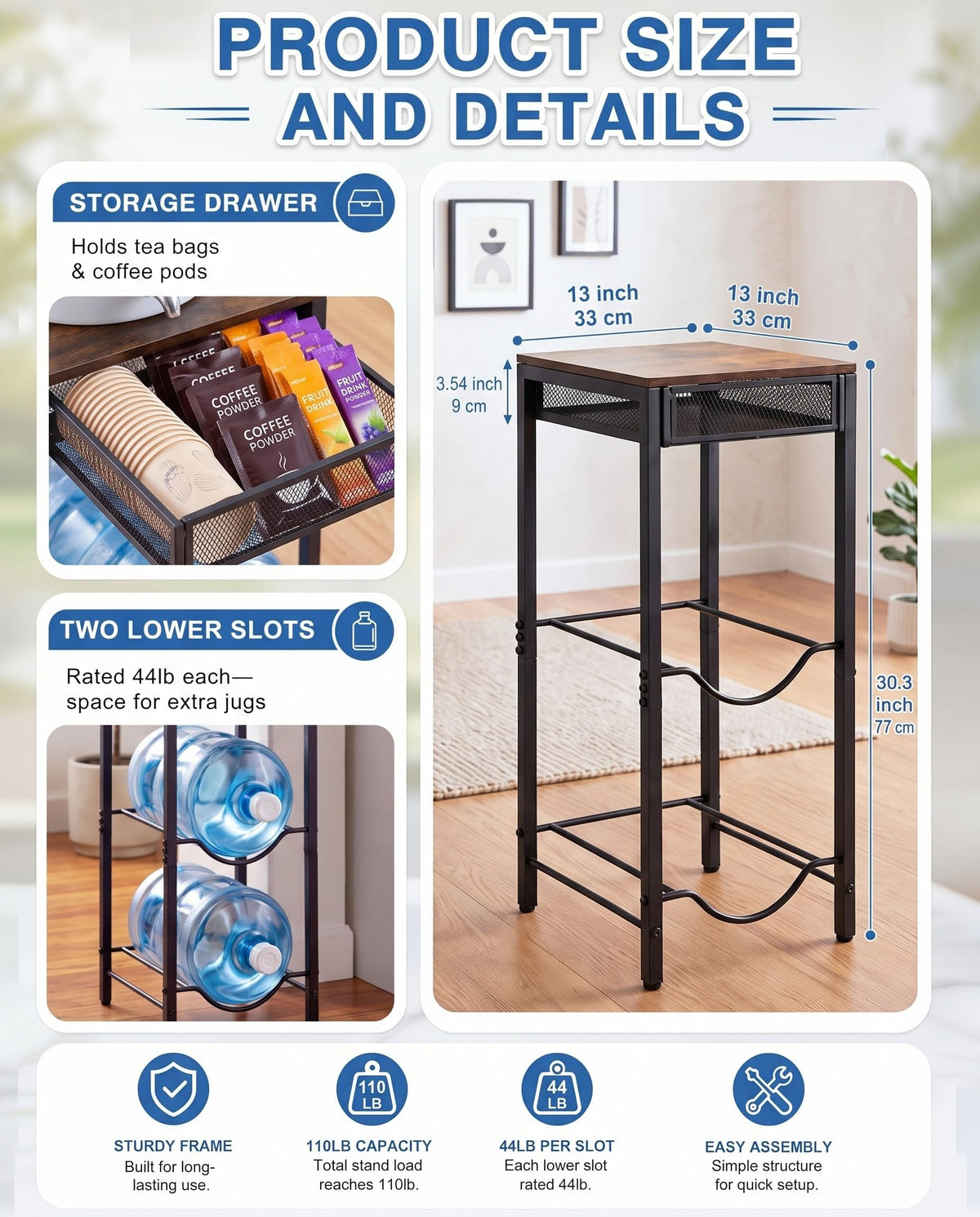 3-Tier 5 Gallon Ceramic Water Jug Holder O9727