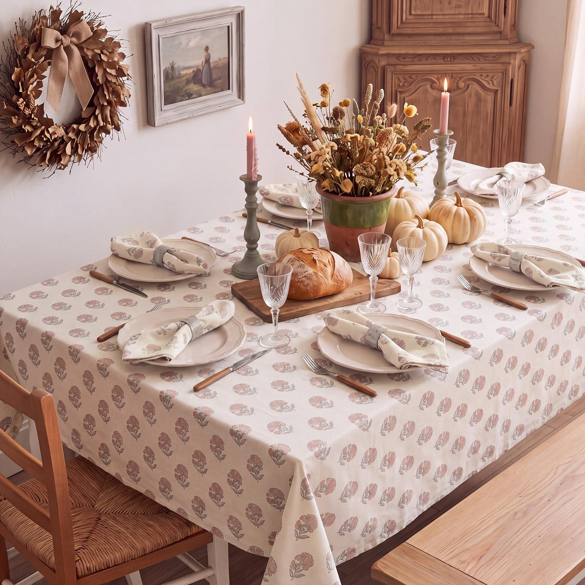 Linen Floral Cloth Napkins Set of 12 O215