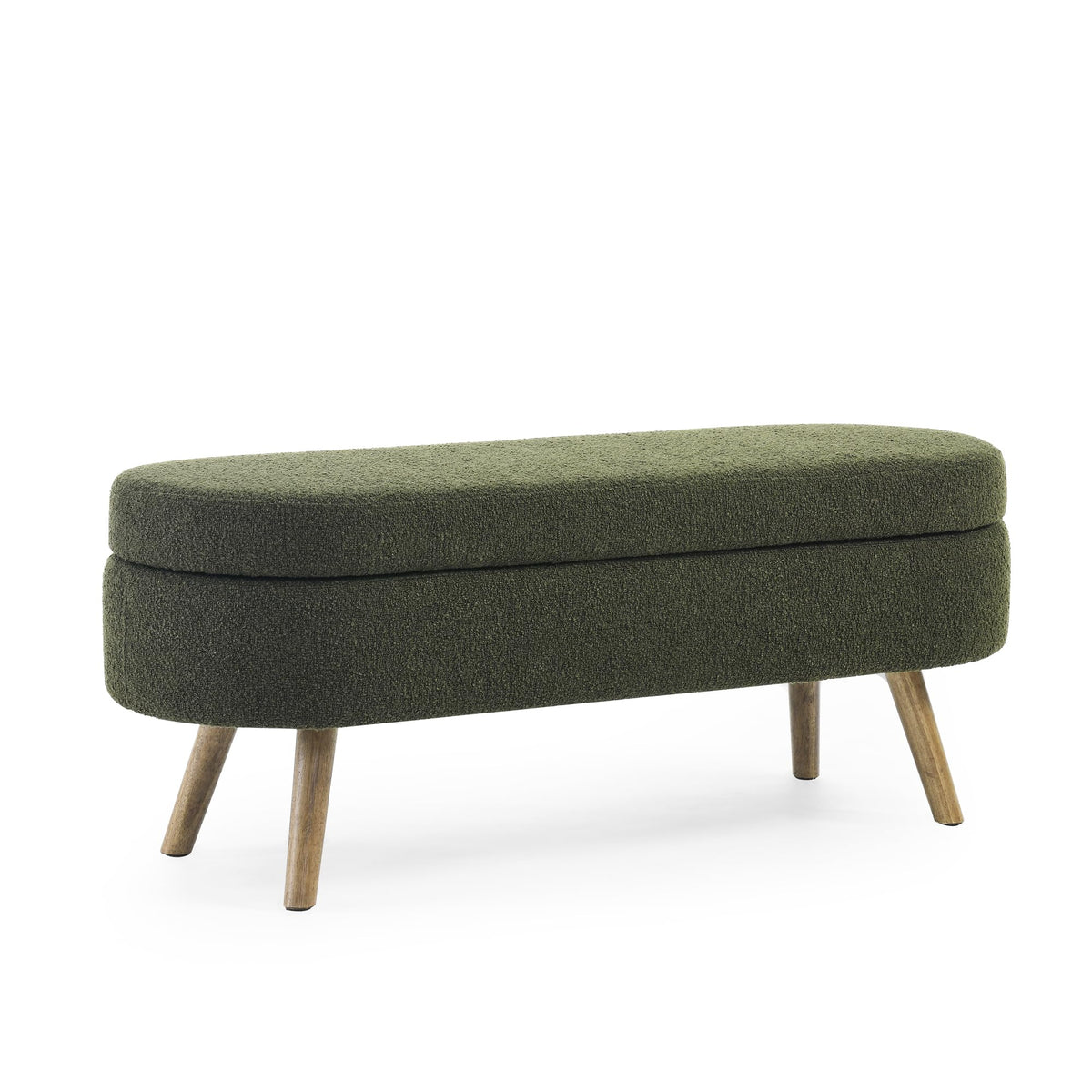 Oval Storage Bench with Rubber Wood Legs J9242