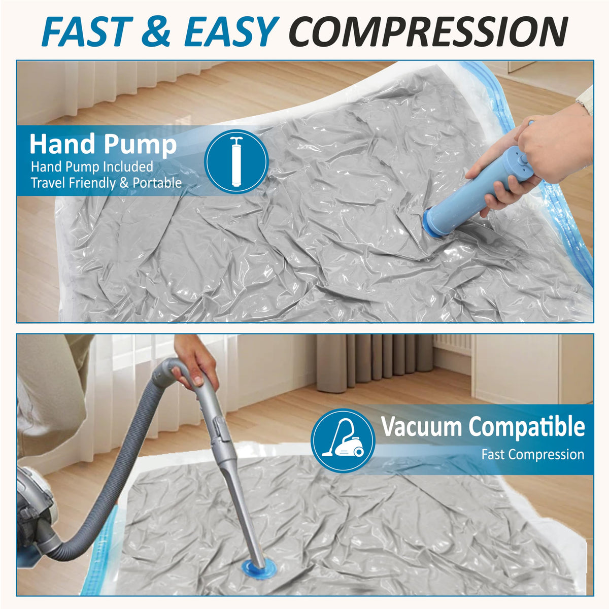 Vacuum Storage Bags with Hand Pump, 20 Combo N95670