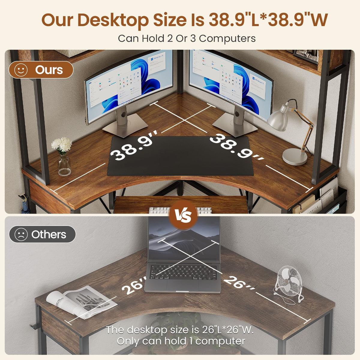 39" Corner Desk with Hutch J434