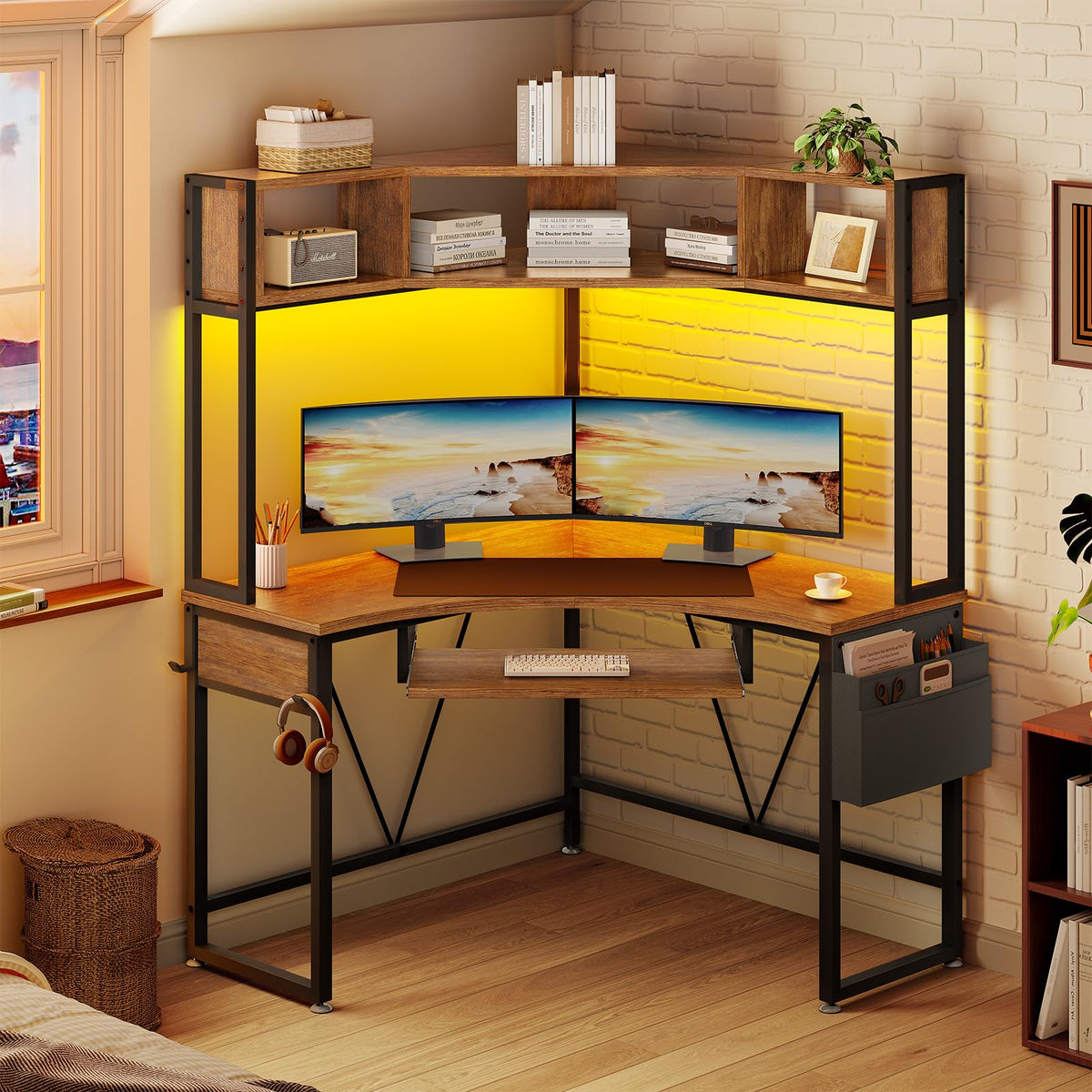 39" Corner Desk with Hutch J434