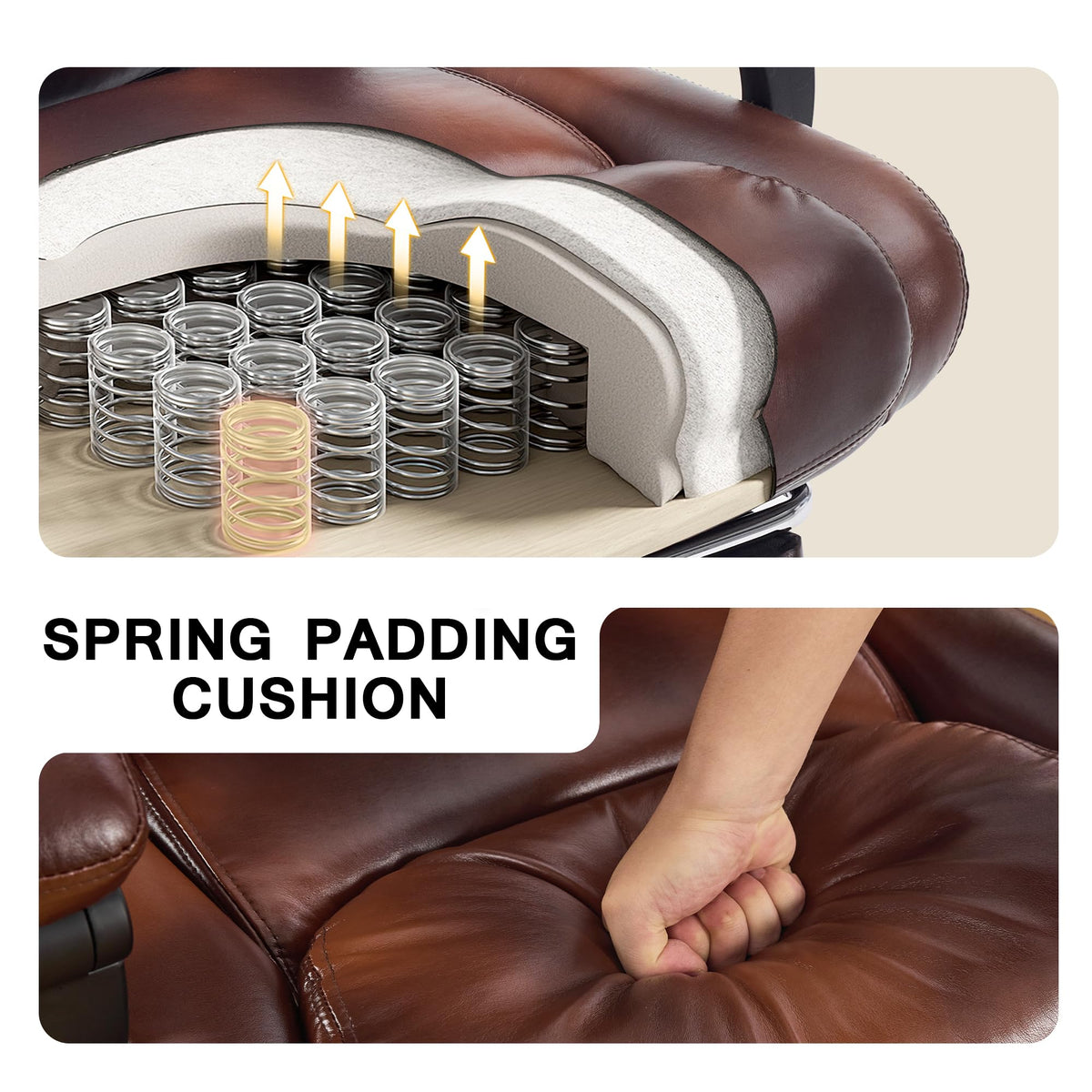 Brown PU Leather Heated Massage Executive Chair H65097
