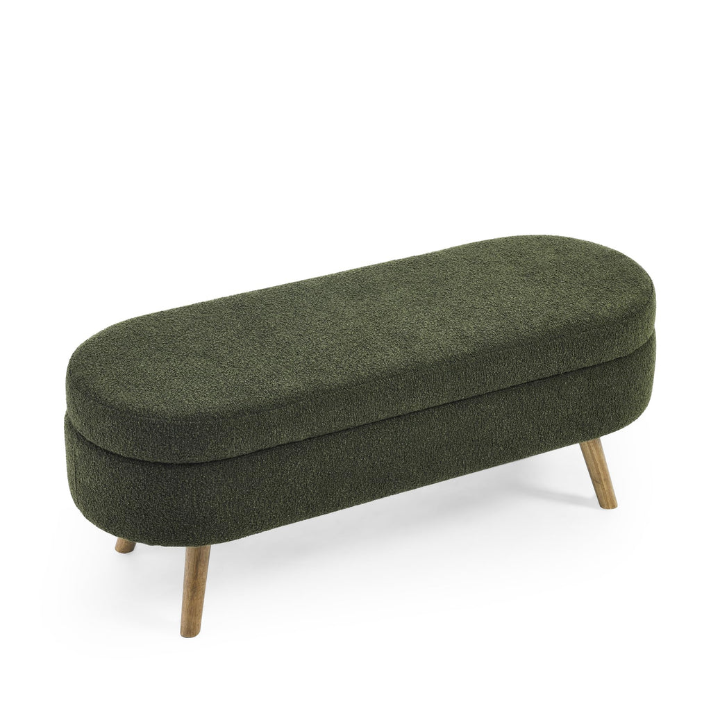 Oval Storage Bench with Rubber Wood Legs J9242