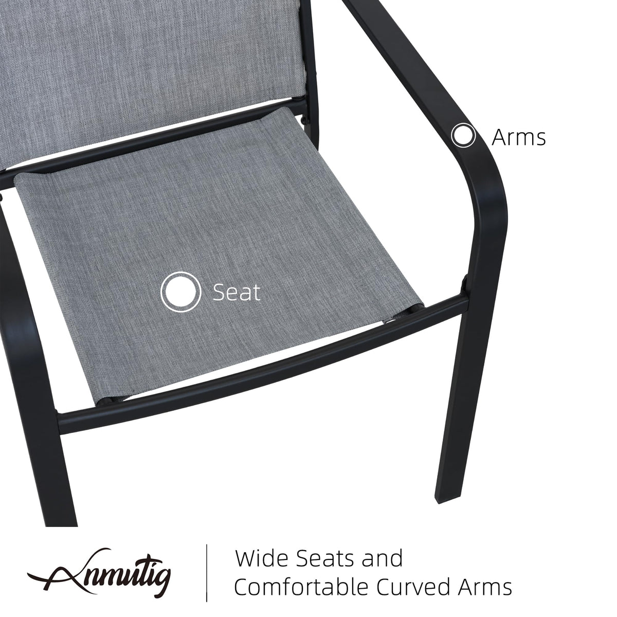 5 Piece Outdoor Dining Set with Grey Stackable Chairs and Square Table Q46472
