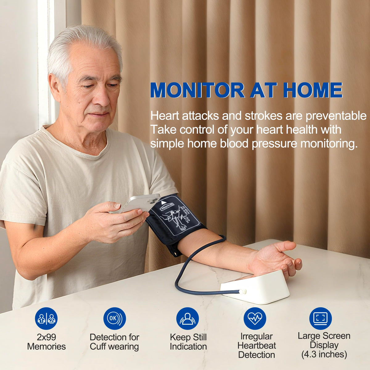 Automatic Arm Blood Pressure Monitor with Adjustable Cuff Z642