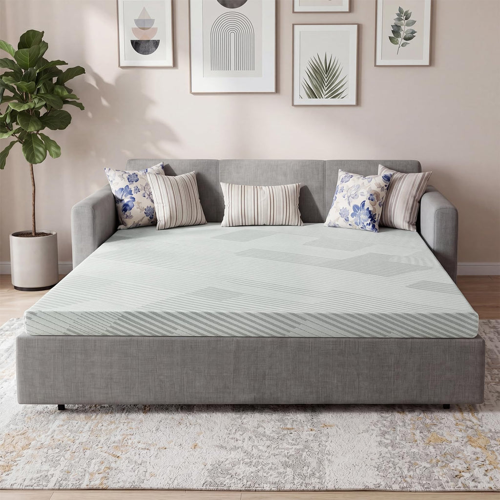 4 Inch Memory Foam Sofa Bed Mattress with Removable Washable Cover C4097