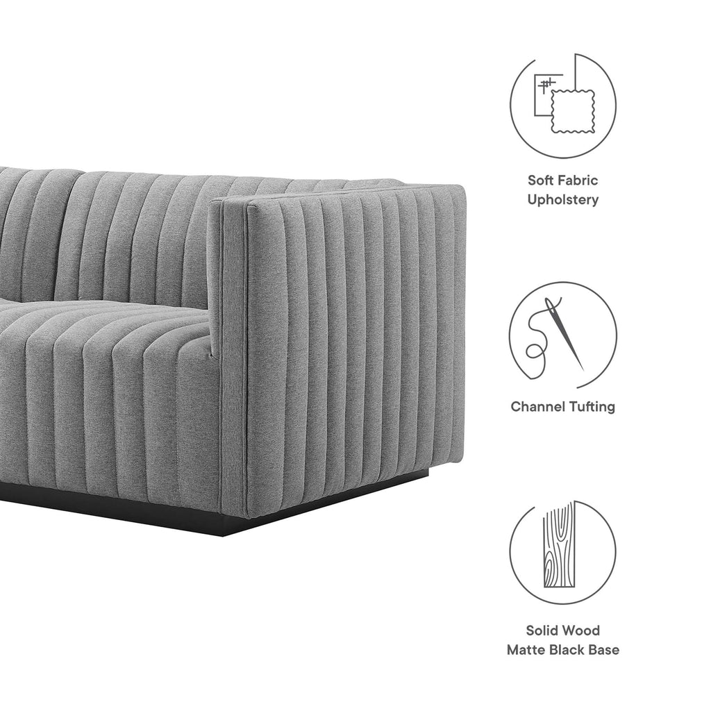 Black Light Gray Tufted Upholstered Loveseat J7420