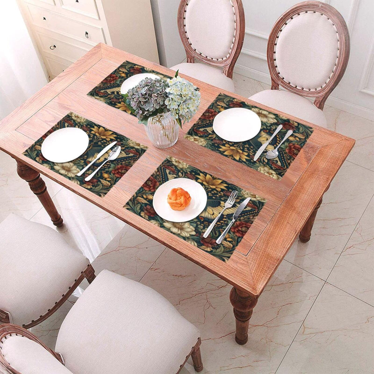 Vintage Butterfly Floral Woven Placemat 12X18 in T95223