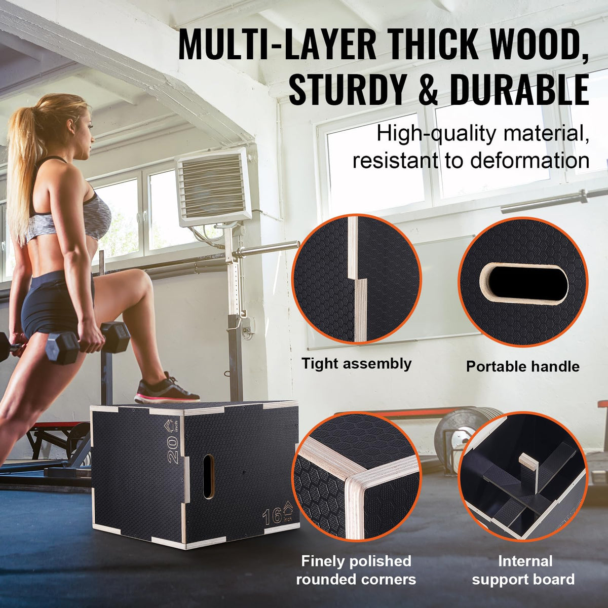 3 in 1 Wood Plyometric Jump Box T641