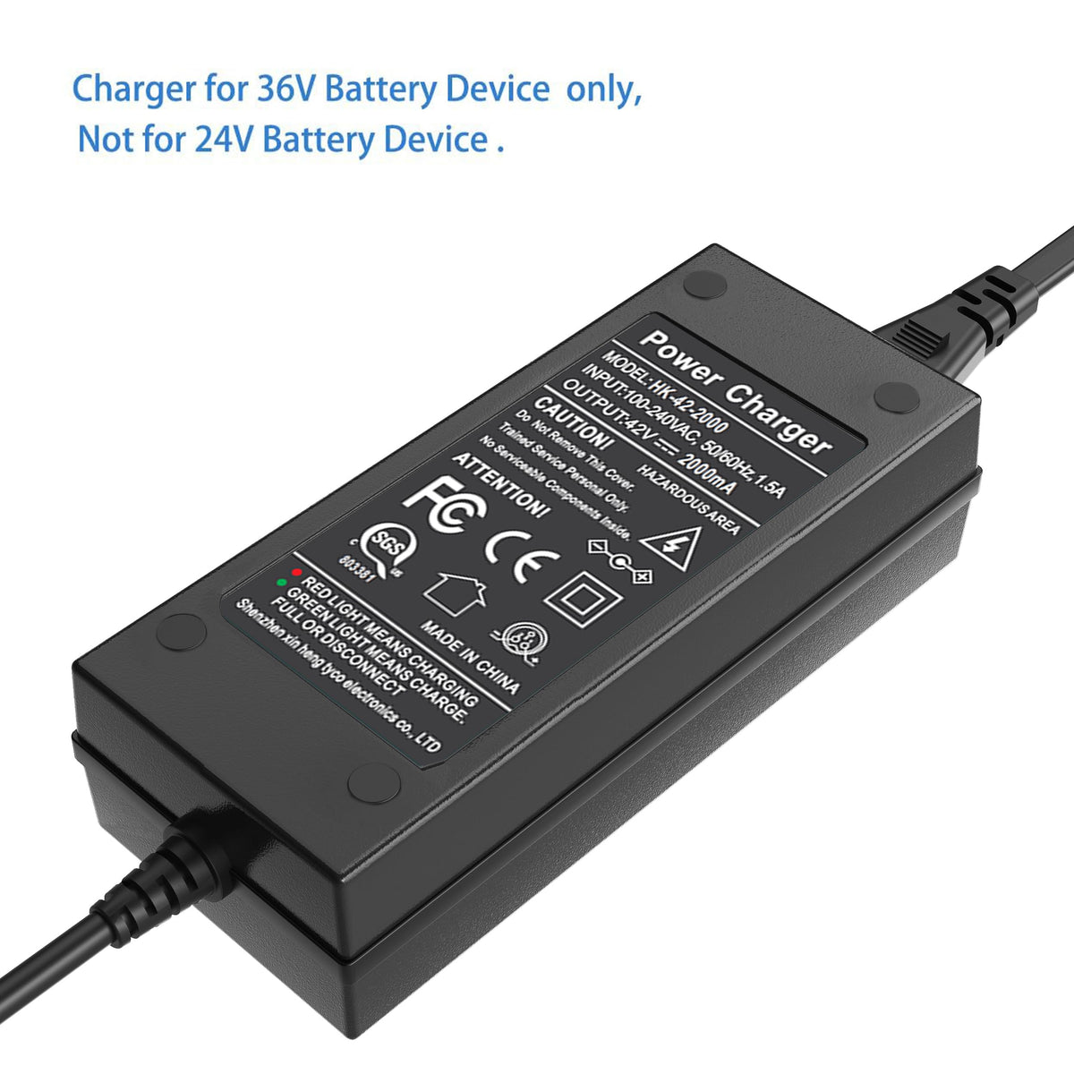 42V 2A Power Adapter 3-Prong Inline Connector Lithium Battery Charger N7168