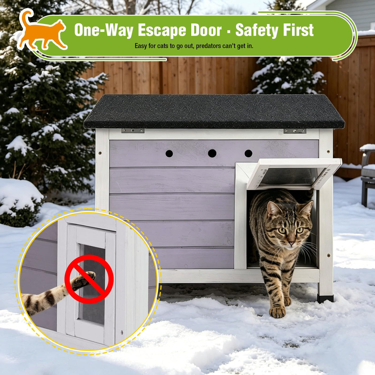 Outdoor Cat House with Insulated Liner E20330