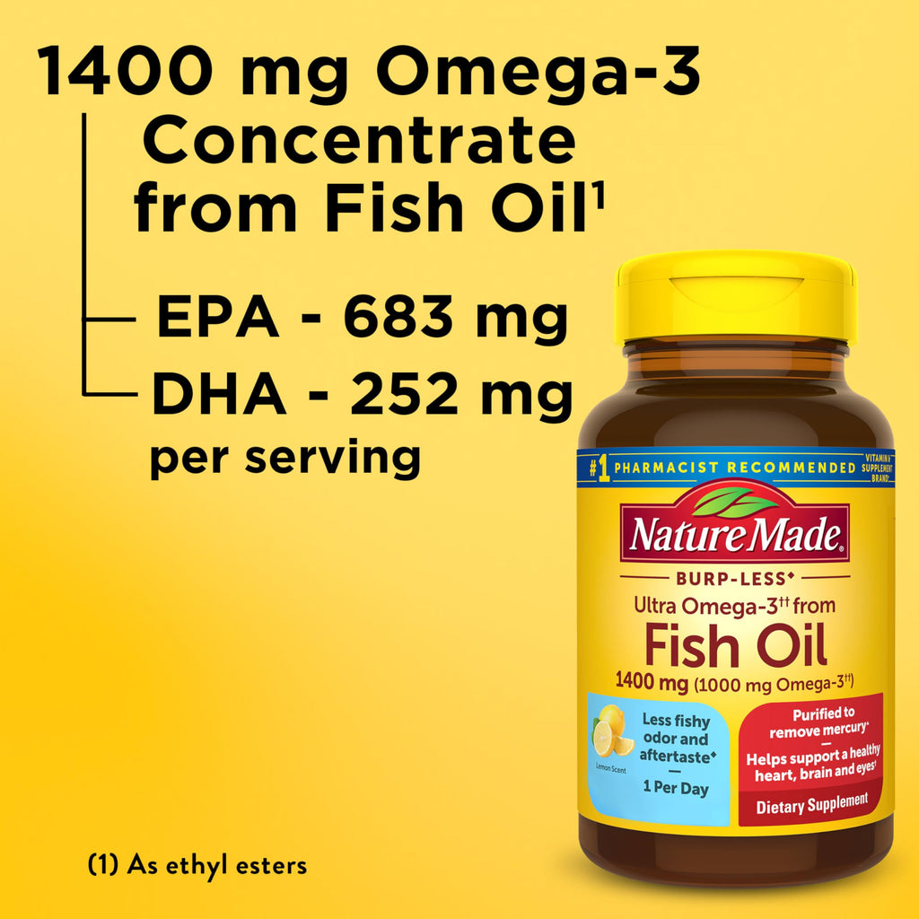 Omega 3 Fish Oil Supplement 1400mg 45 Softgel H80491