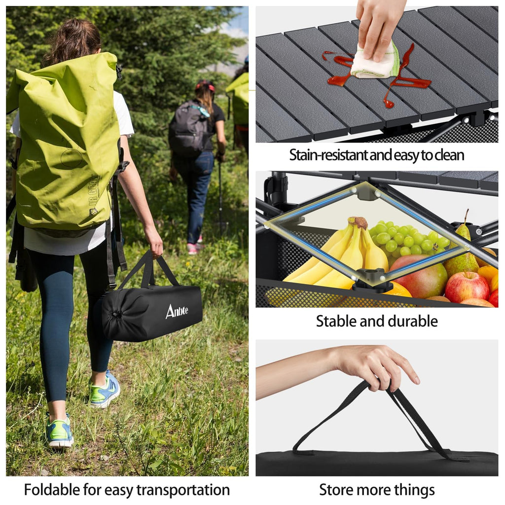 3ft Aluminum Roll Top Folding Camping Table T659