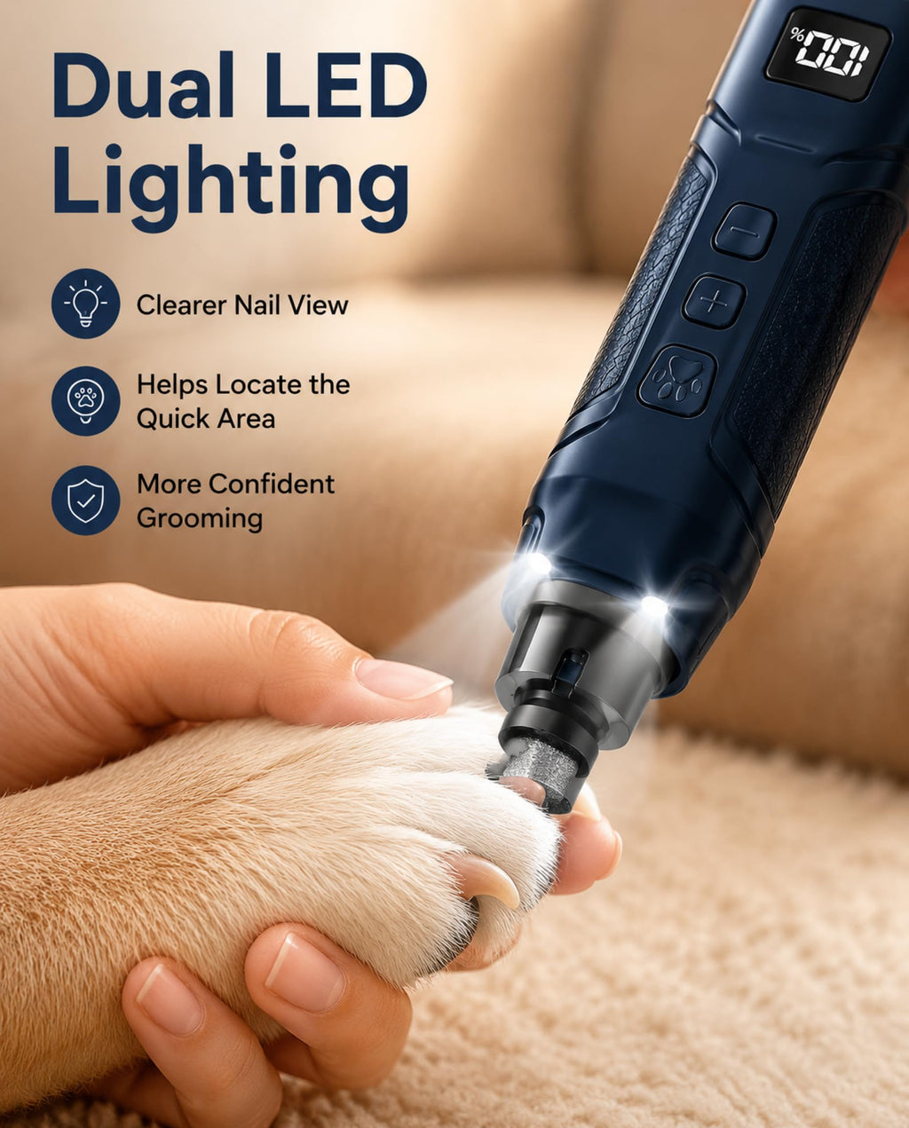 Dog Nail Grinder 16-Speed with LED Light U966624