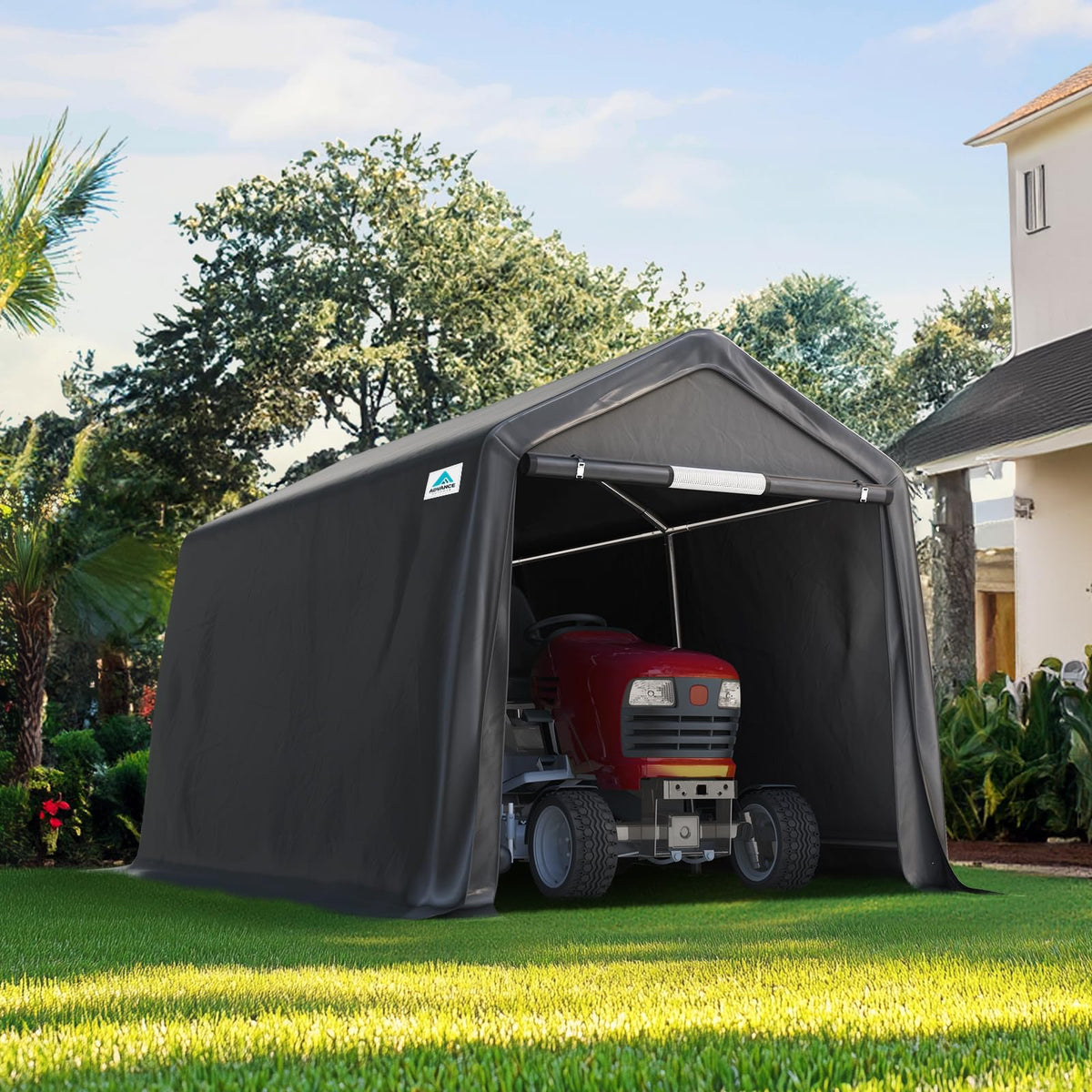 8x14 ft Steel Portable Garage Shelter with 2 Roll up Doors U679