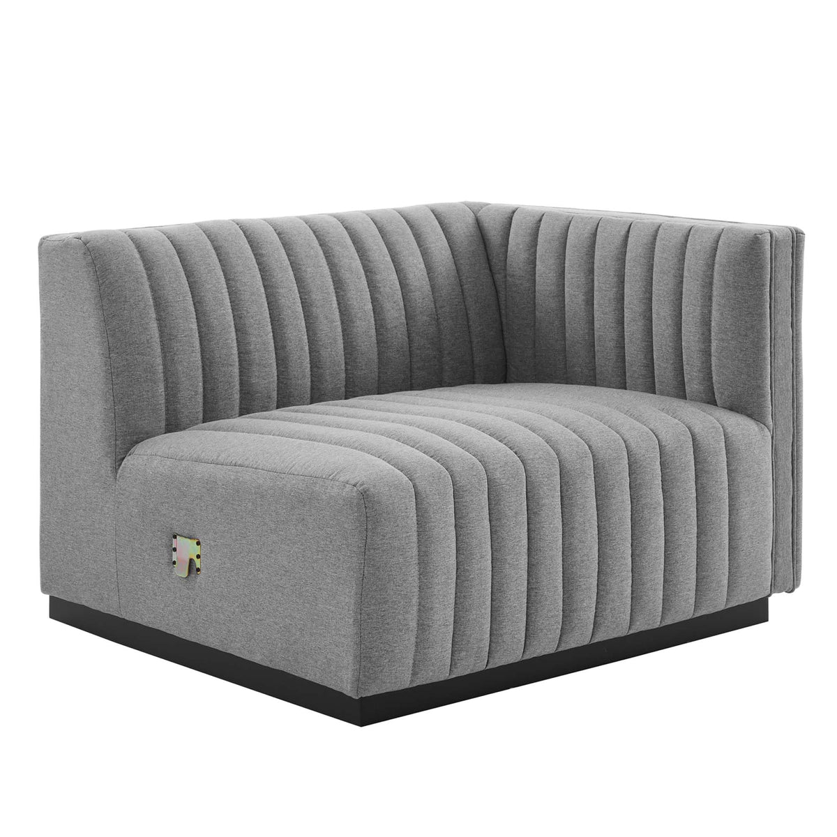Black Light Gray Tufted Upholstered Loveseat J7420