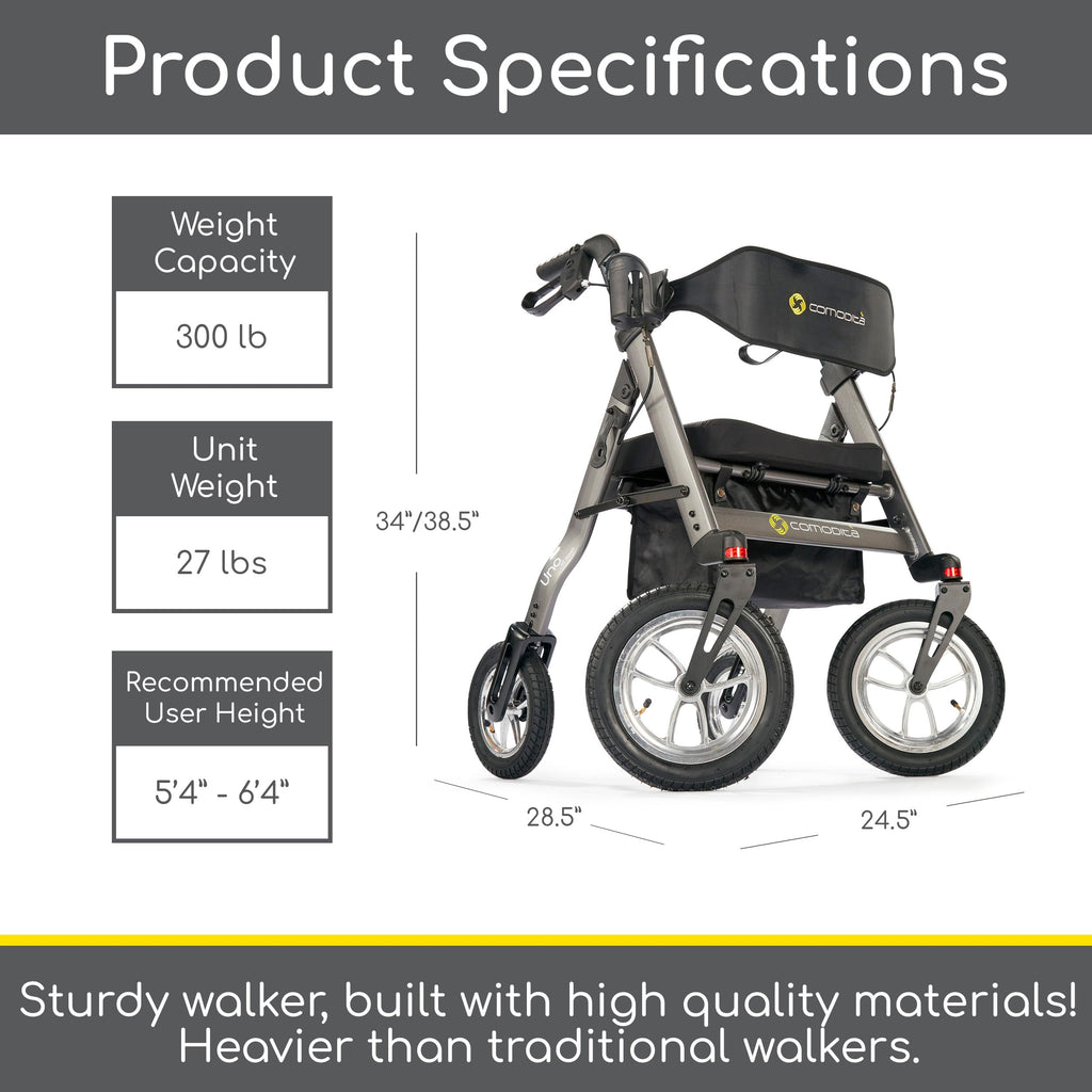 All Terrain Rolling Walker with Pneumatic Tires R3786