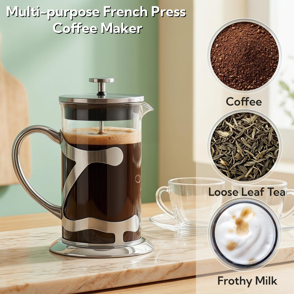 Stainless Steel French Press Coffee Maker 1L O522681