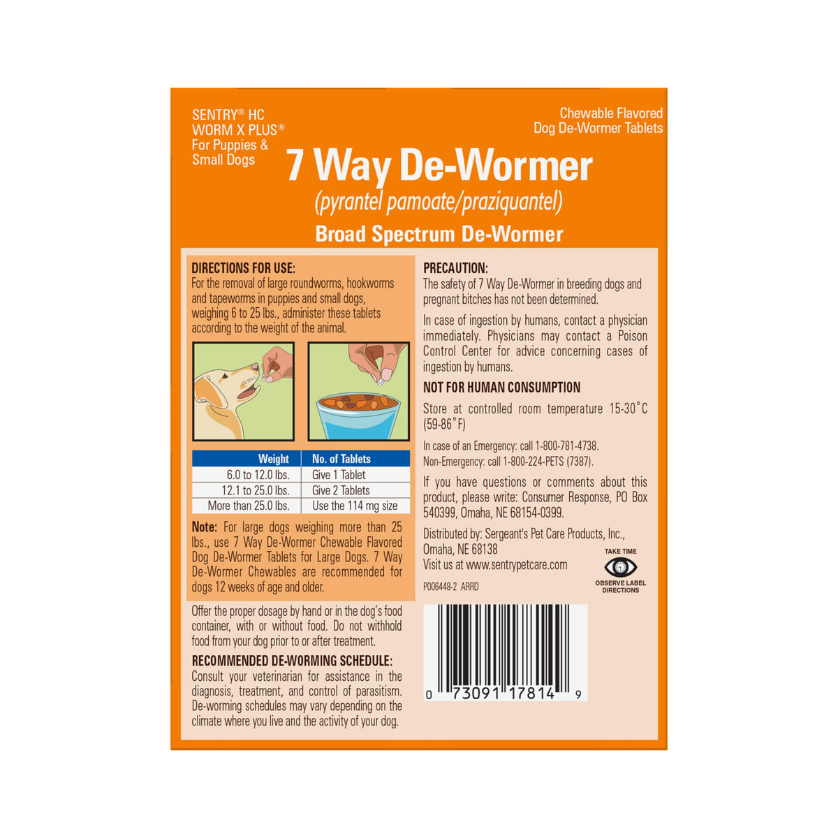 7 Way De-Wormer Chewables for Dogs, 6 Count M635