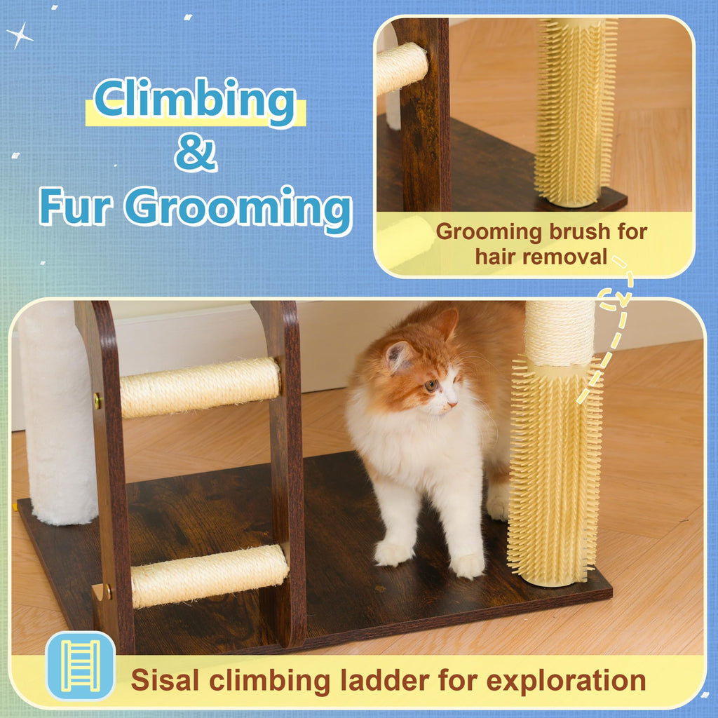 Wooden Cat Tree with Large Platforms V83604
